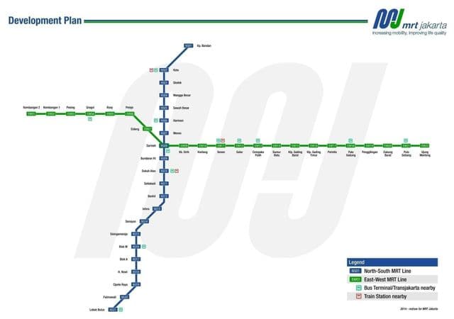 Mappa delle stazioni della metropolitana di Jakarta