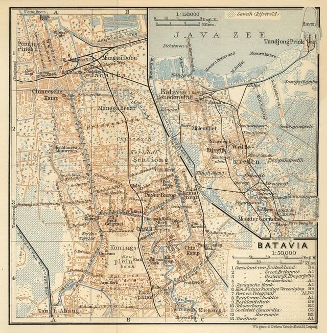 Mappa storica di Jakarta