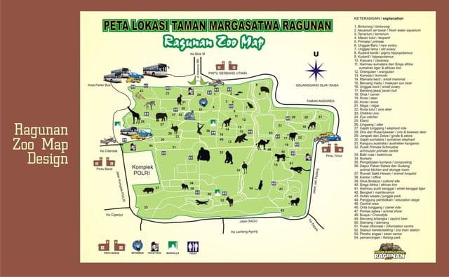 Mappa del parco zoologico di Jakarta