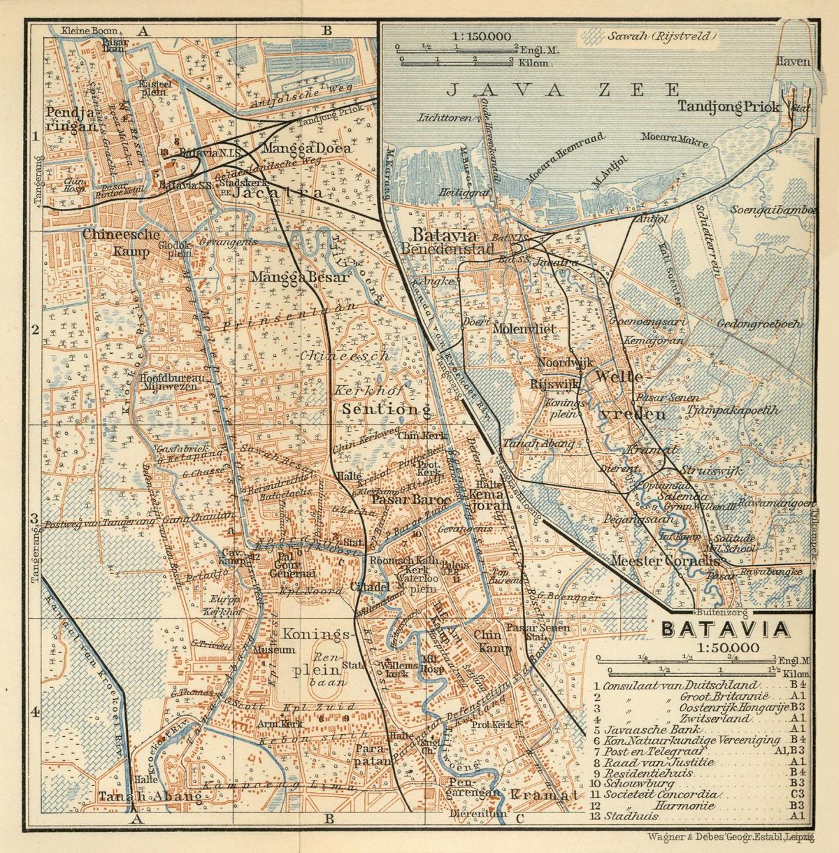 Mappa storica di Jakarta