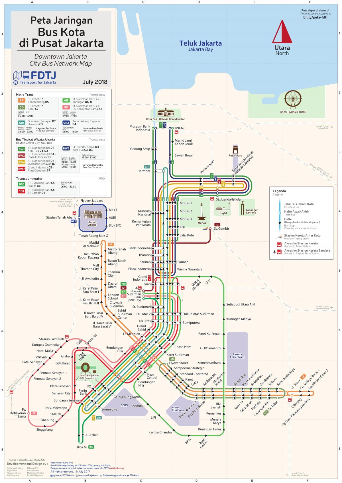 Mappa della stazione degli autobus di Jakarta