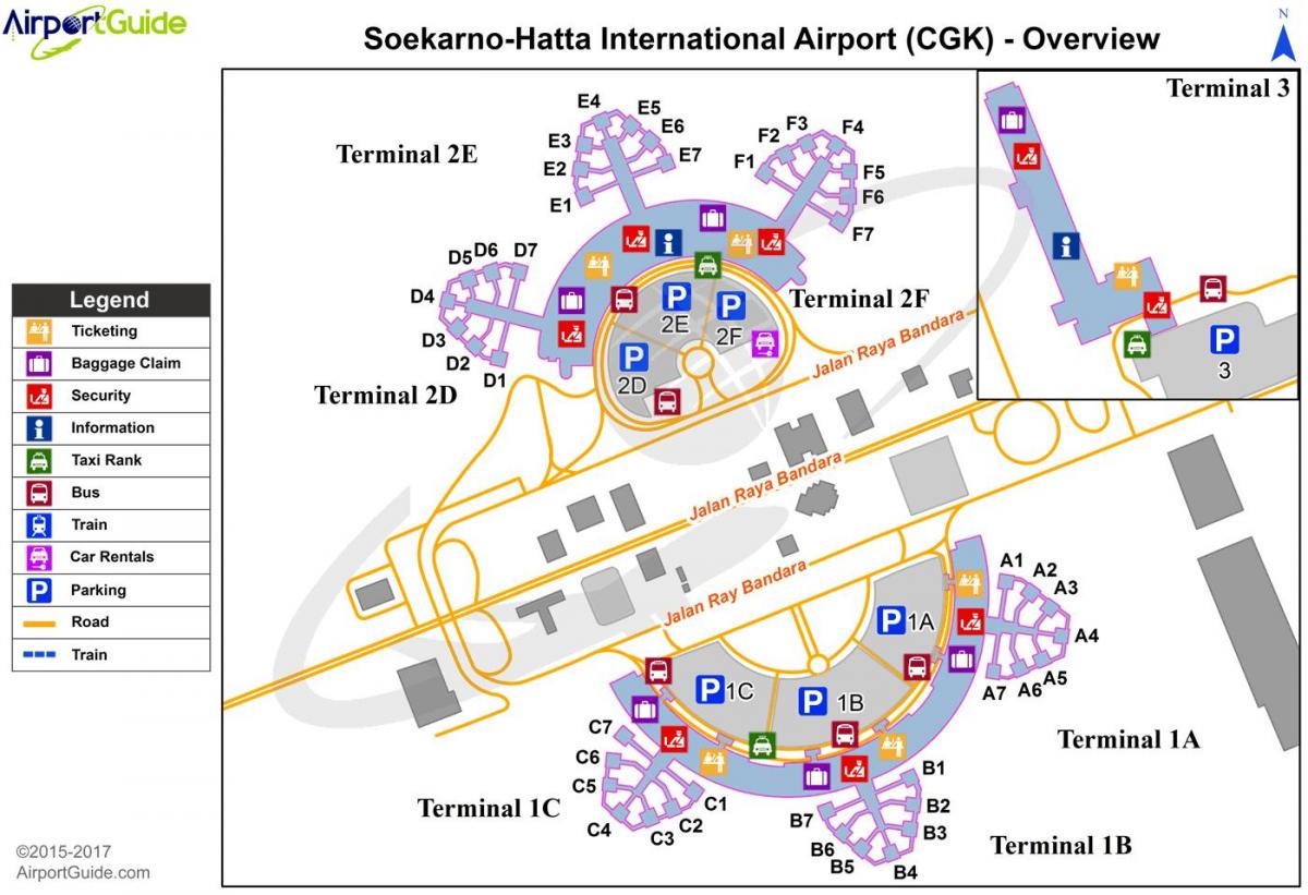 Mappa del terminal dell'aeroporto di Jakarta