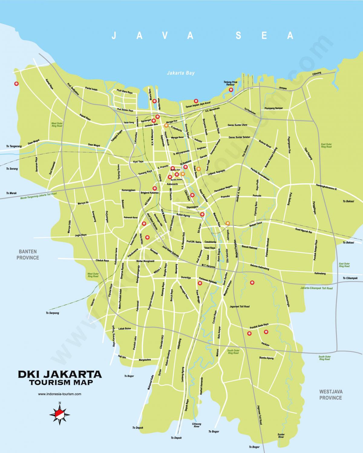 Mappa turistica di Jakarta